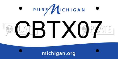 CBTX07 Michigan License Plate