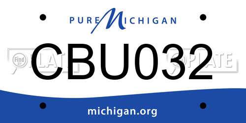 CBU032 Michigan License Plate