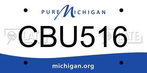 CBU516 Michigan License Plate