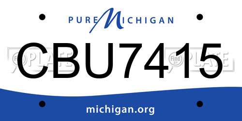 CBU7415 Michigan License Plate