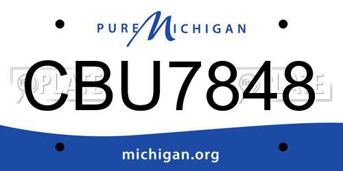 CBU7848 Michigan License Plate