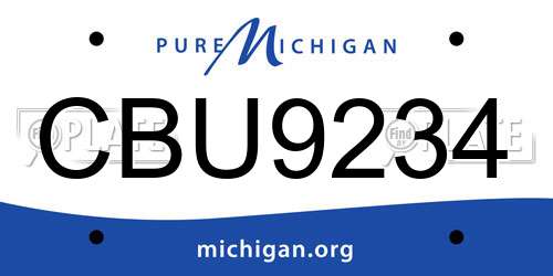CBU9234 Michigan License Plate