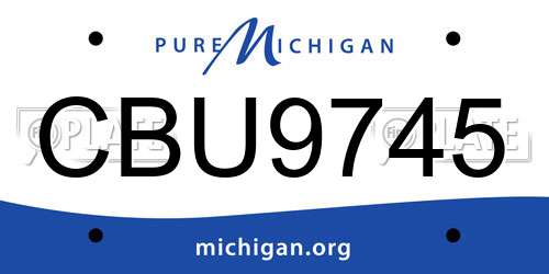 CBU9745 Michigan License Plate