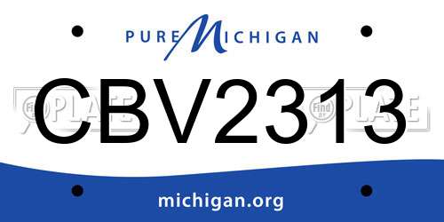 CBV2313 Michigan License Plate