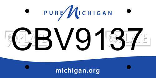 CBV9137 Michigan License Plate