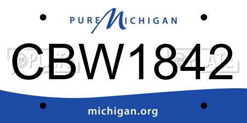 CBW1842 Michigan License Plate