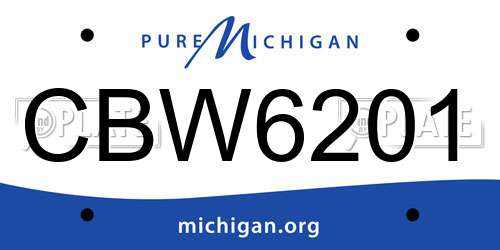 CBW6201 Michigan License Plate