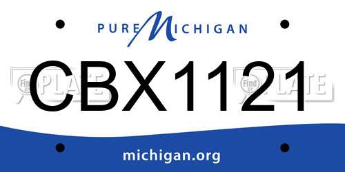 CBX1121 Michigan License Plate