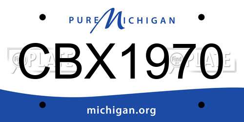 CBX1970 Michigan License Plate