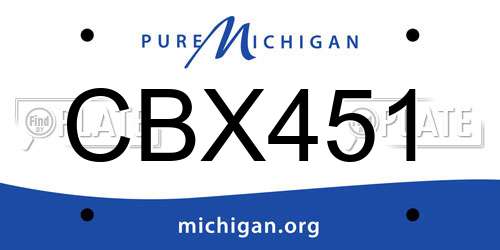 CBX451 Michigan License Plate