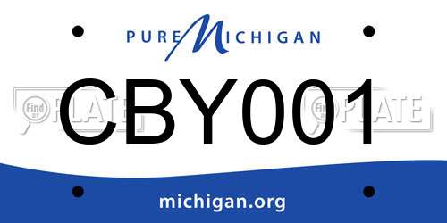 CBY001 Michigan License Plate