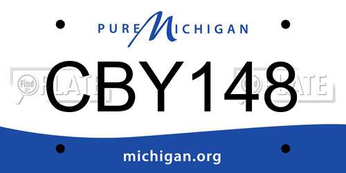 CBY148 Michigan License Plate