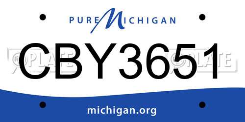 CBY3651 Michigan License Plate