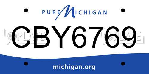 CBY6769 Michigan License Plate