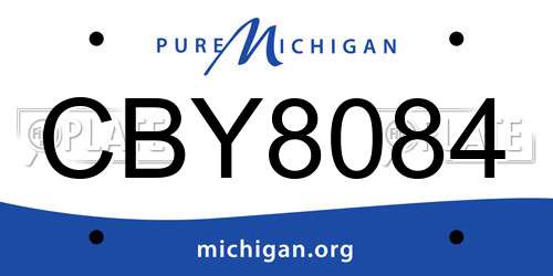 CBY8084 Michigan License Plate