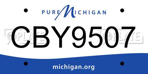 CBY9507 Michigan License Plate