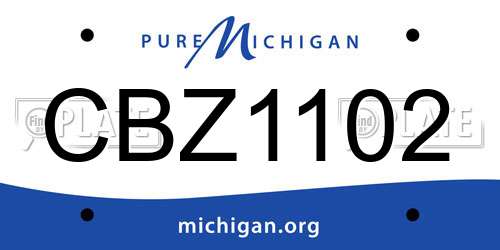 CBZ1102 Michigan License Plate