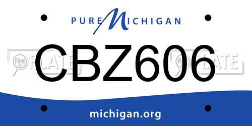 CBZ606 Michigan License Plate