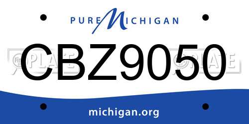 CBZ9050 Michigan License Plate