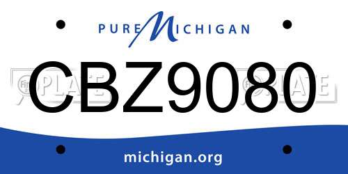 CBZ9080 Michigan License Plate