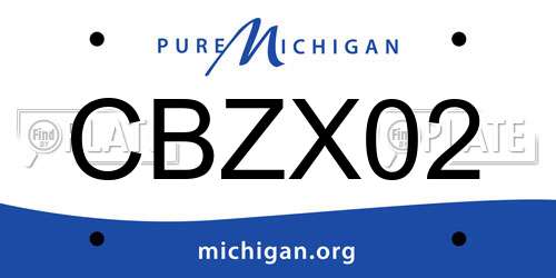 CBZX02 Michigan License Plate