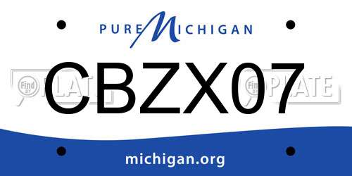 CBZX07 Michigan License Plate