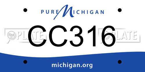 CC316 Michigan License Plate