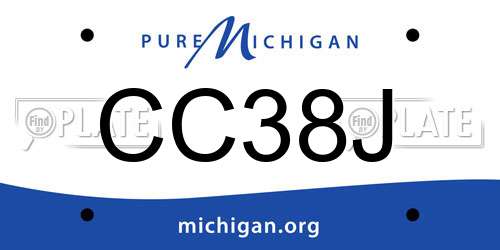 CC38J Michigan License Plate