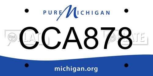 CCA878 Michigan License Plate
