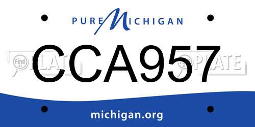 CCA957 Michigan License Plate