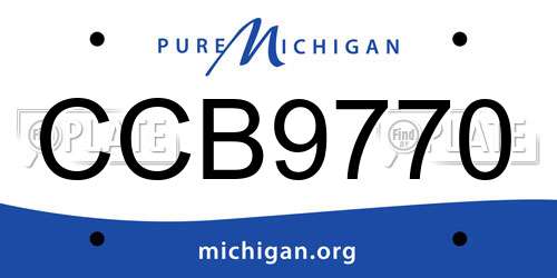 CCB9770 Michigan License Plate