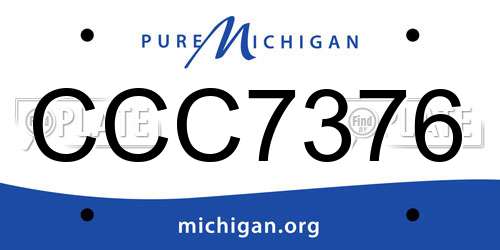 CCC7376 Michigan License Plate