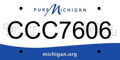 CCC7606 Michigan License Plate