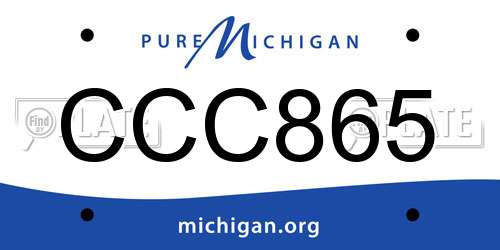 CCC865 Michigan License Plate