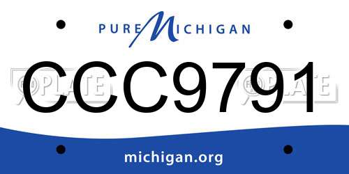 CCC9791 Michigan License Plate