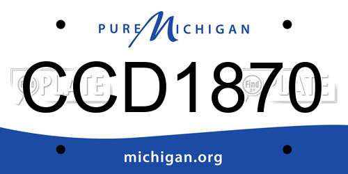 CCD1870 Michigan License Plate