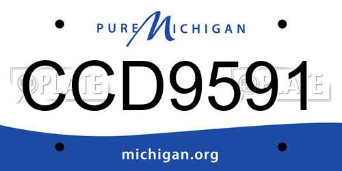 CCD9591 Michigan License Plate