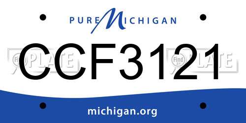 CCF3121 Michigan License Plate