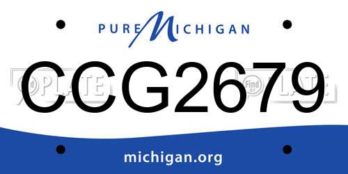CCG2679 Michigan License Plate