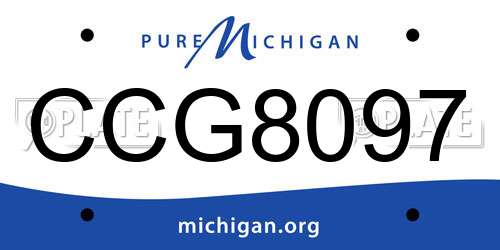 CCG8097 Michigan License Plate