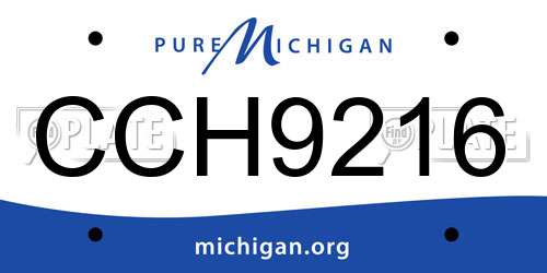 CCH9216 Michigan License Plate