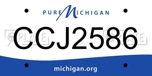 CCJ2586 Michigan License Plate