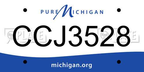 CCJ3528 Michigan License Plate