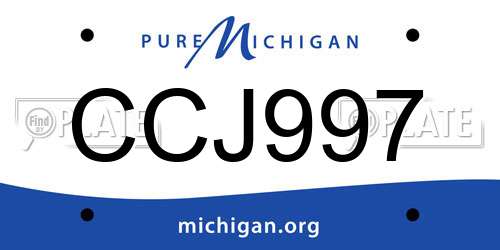 CCJ997 Michigan License Plate