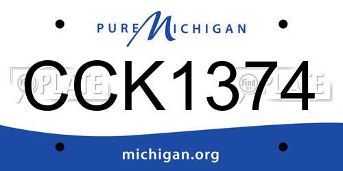 CCK1374 Michigan License Plate