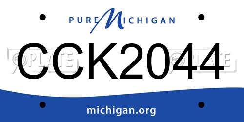 CCK2044 Michigan License Plate
