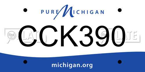 CCK390 Michigan License Plate