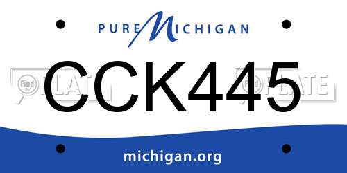 CCK445 Michigan License Plate