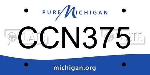 CCN375 Michigan License Plate