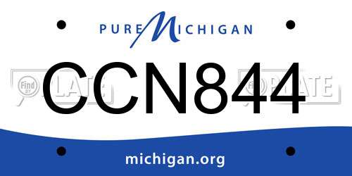 CCN844 Michigan License Plate